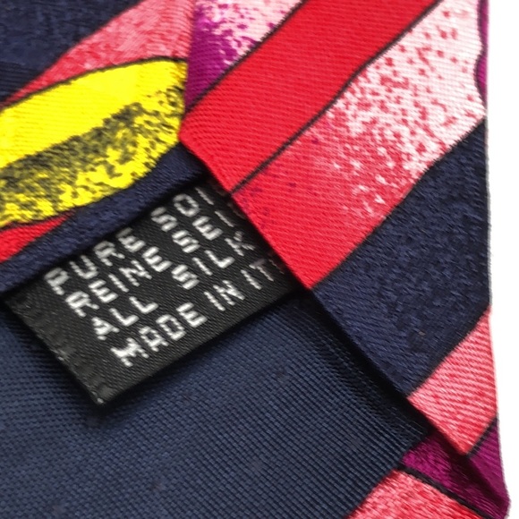 Giorgio Redaelli Gorgeous Colorful Floral Design Silk Tie. Made in Italy - Picture 7 of 9